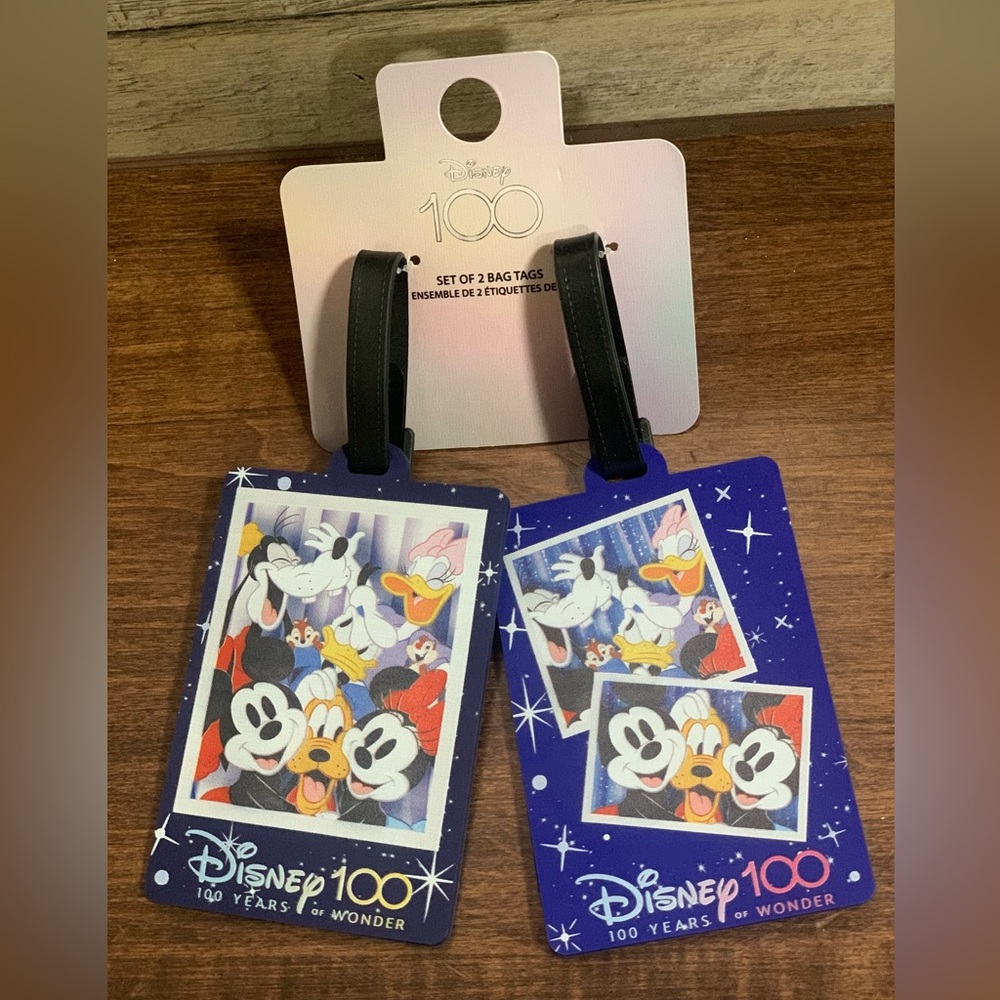 ✅ Cute 🥰 Disney 100 years of Wonder set of 2 bag Tags 🏷️ - NEW